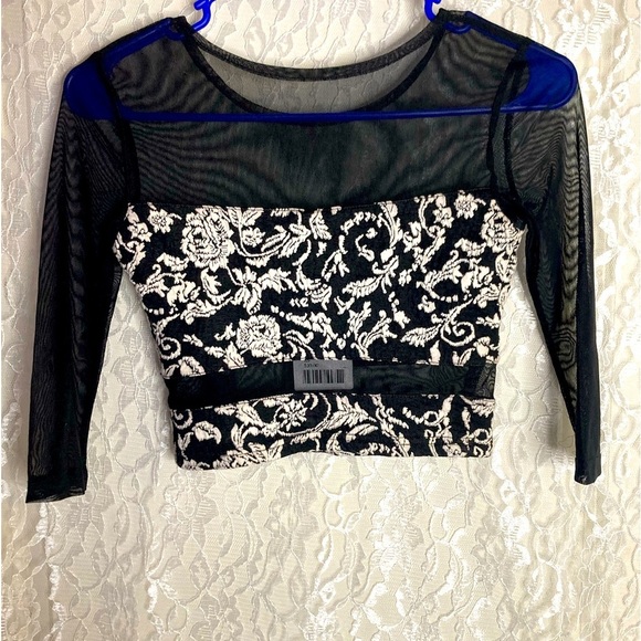 Sparkle and Fade Urban Outfitters Mesh Grunge Crop Top - Picture 1 of 4